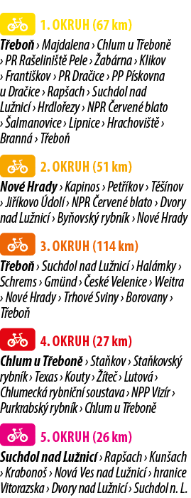 ￼ 1. okruh (67 km) T ebo › Majdalena › Chlum u T ebon  › PR Ra elini t  Pele ›  ab rna › Klikov › Franti kov › PR Dr...
