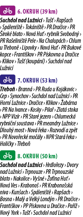 ￼ 6. okruh (39 km) Suchdol nad Lu nic › Tu   › Rap ach › Sp leni t  › Tok ni t  › PR Dra ice › PR  irok  blato › Nov...