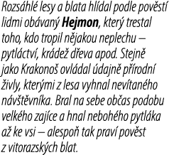 Rozs hl lesy a blata hl dal podle pov st  lidmi ob van  Hejmon, kter  trestal toho, kdo tropil n jakou neplechu – py...