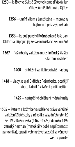 1250 – kl ter ve Sv tl  (Zwettel) prodal V tk v luh V tkovc m Pelh imovi a Oj  ovi 1356 – um r  Vil m z Land tejna –...