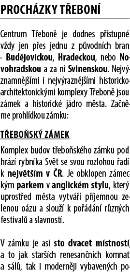PROCH ZKY T EBON Centrum T ebon  je dodnes p  stupn  v dy jen p es jednu z p vodn ch bran – Bud jovickou, Hradeckou,...