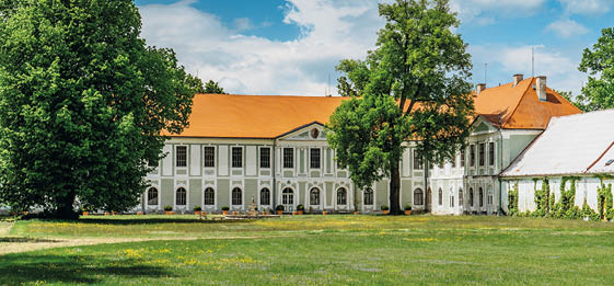Baroque castle of Jemcina in South Bohemia,Czech Republic,surrounded by beautiful park.Popular tourist place for summer vacation.