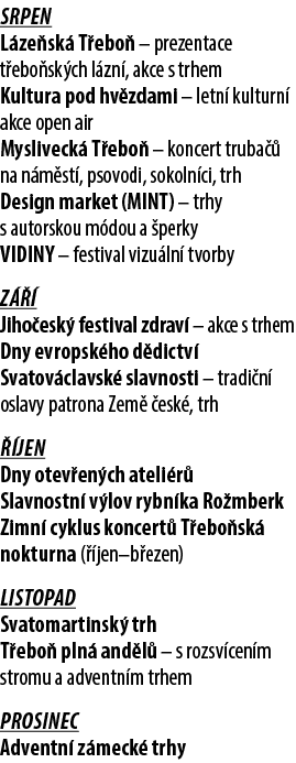 Srpen L ze sk T ebo  – prezentace t ebo sk ch l zn , akce s trhem Kultura pod hv zdami – letn  kulturn  akce open ai...